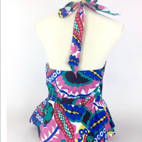 J Crew Kaleidoscope Floral Size XXS Halter Top - Picture 3 of 3